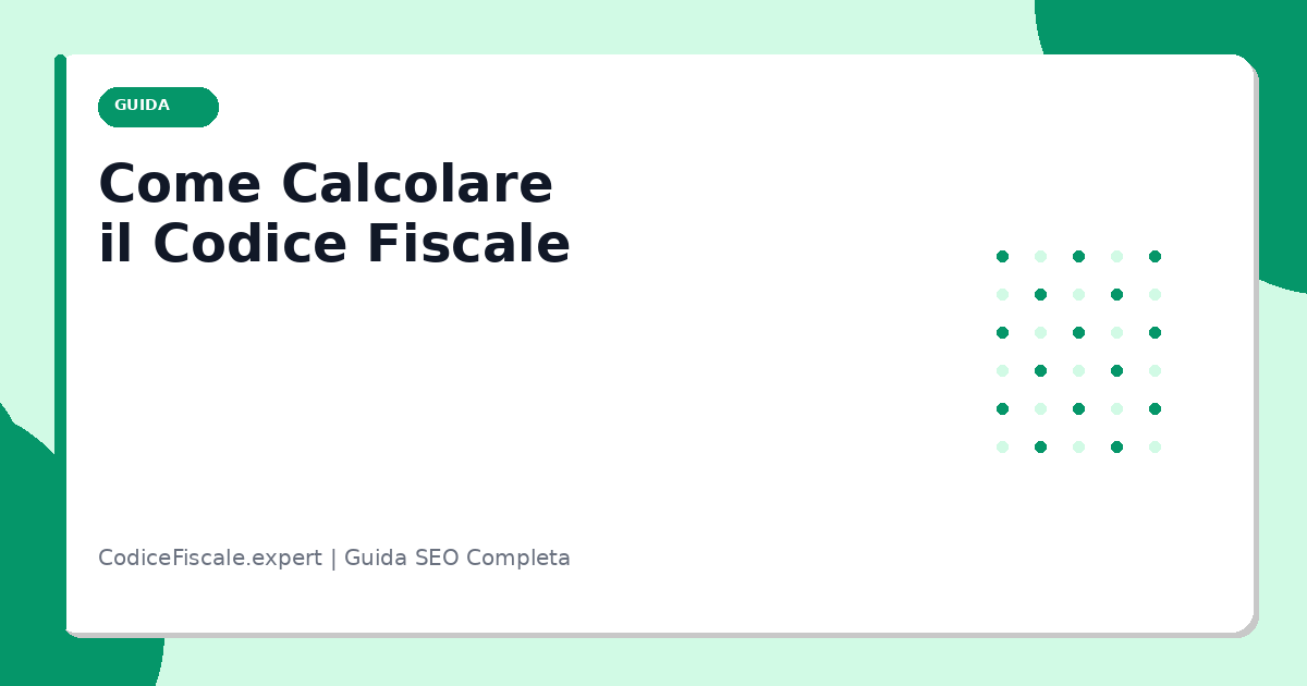 Guide pour calculer le Code Fiscal italien