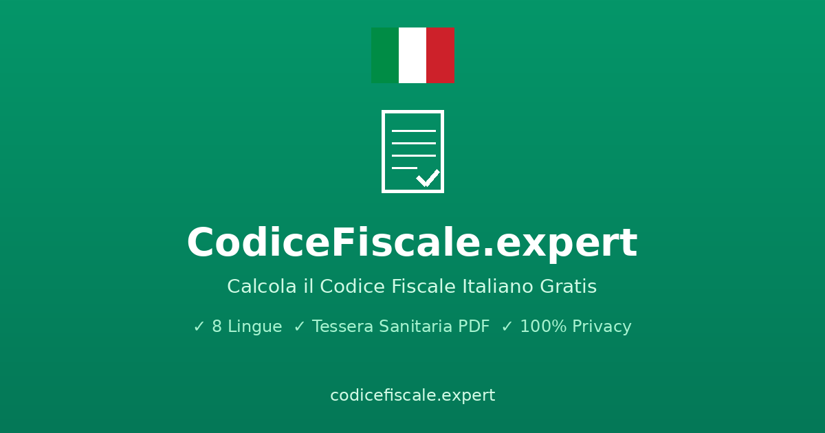 Italian Tax Code Calculator (Codice Fiscale) Free 2026